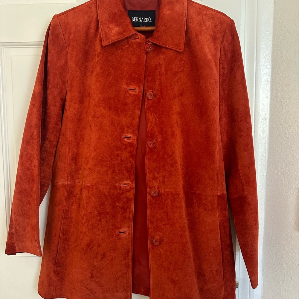 Bernardo Orange Suede Blazer Jacket